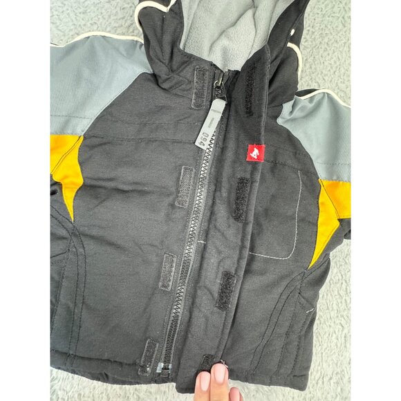 Old Navy Black Yellow Gray Hooded Winter Coat For Infant/Baby 6-12 Months - Picture 7 of 14